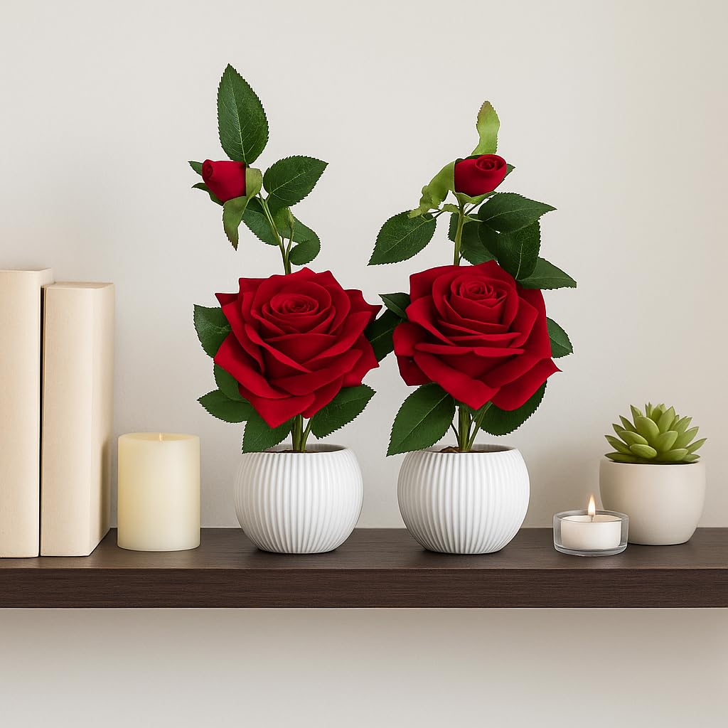 Artificial Red Rose Flower Plant