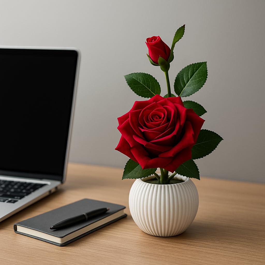 Artificial Red Rose Flower Plant