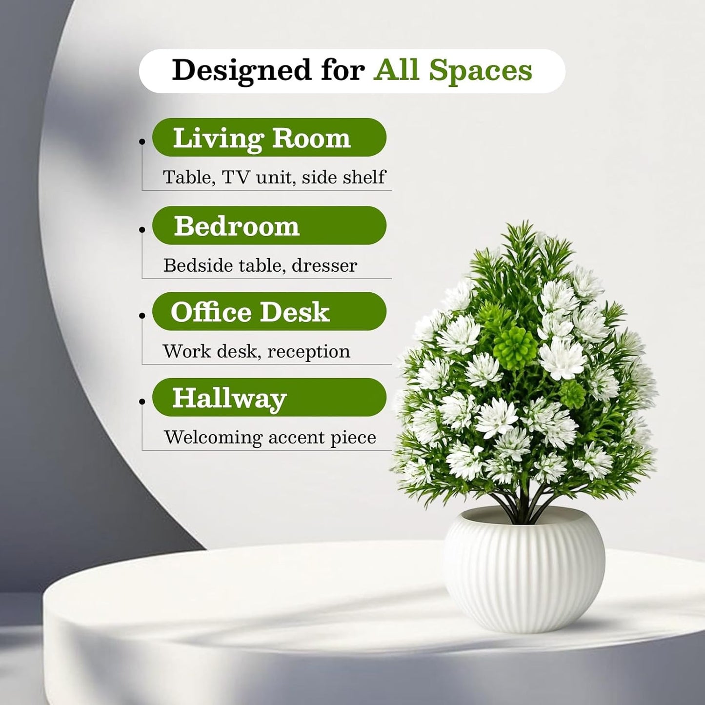 {{ Artificial Flower Arrangement Purple Daisy with Yellow Accents in White Geometric Pot - Purple Desai }} {{ Color }}