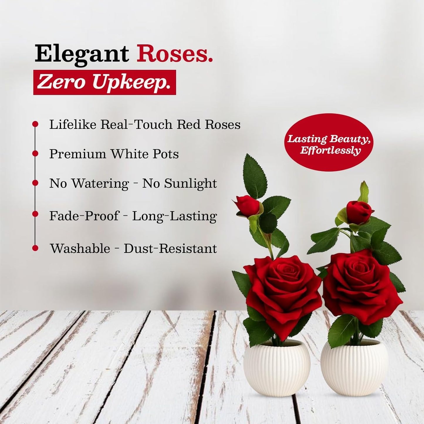Artificial Red Rose Flower Plant