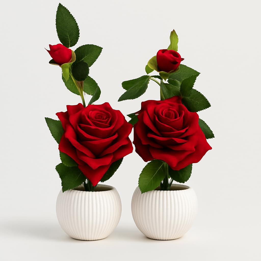 Artificial Red Rose Flower Plant