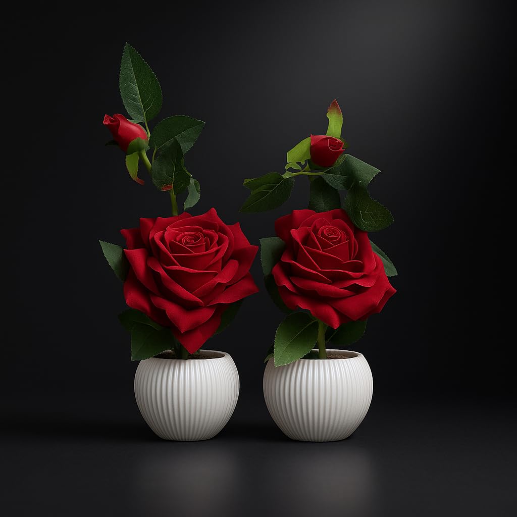 Artificial Red Rose Flower Plant
