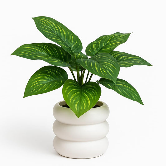 {{ Artificial Flower Arrangement Purple Daisy with Yellow Accents in White Geometric Pot - Purple Desai }} {{ Color }}