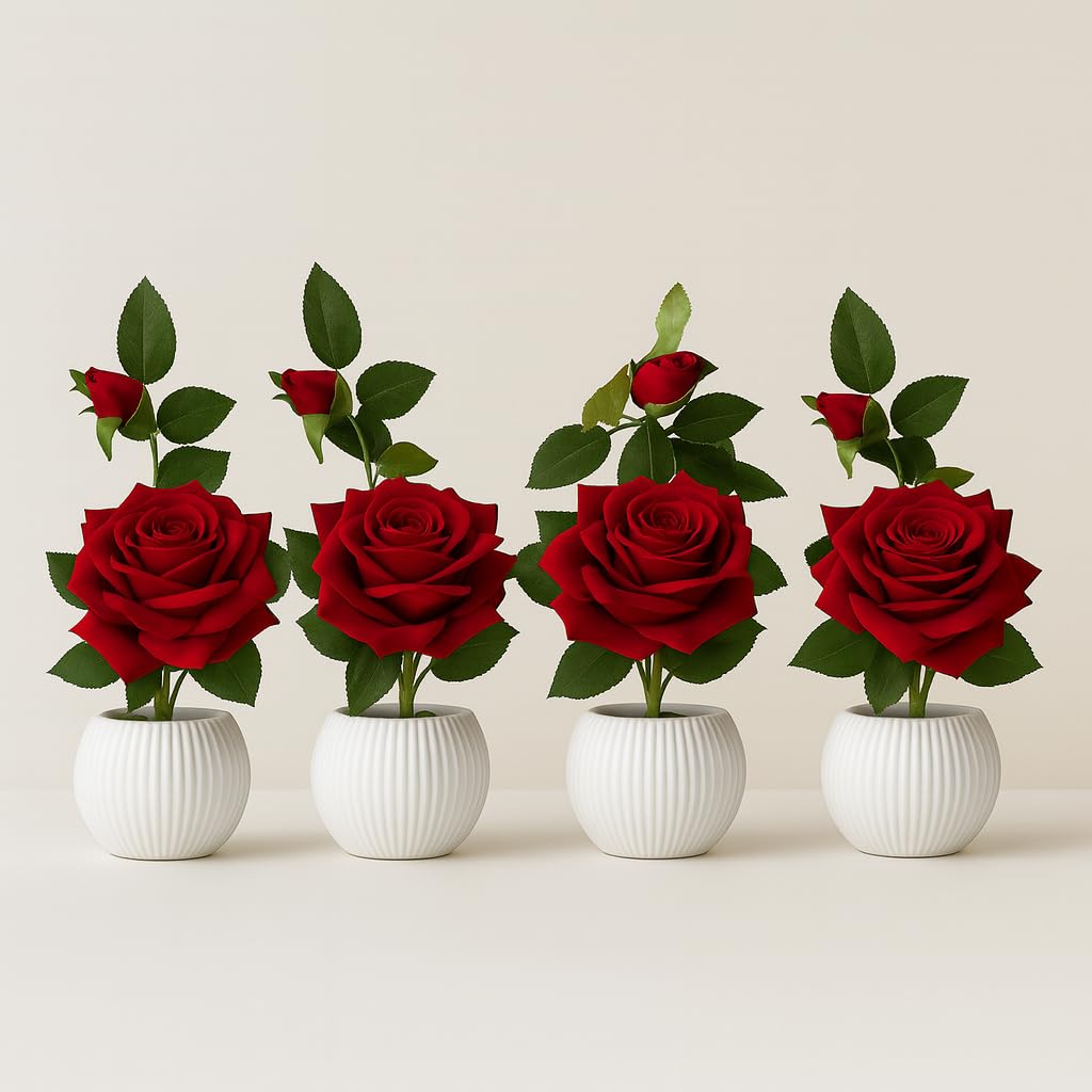 Artificial Red Rose Flower Plant