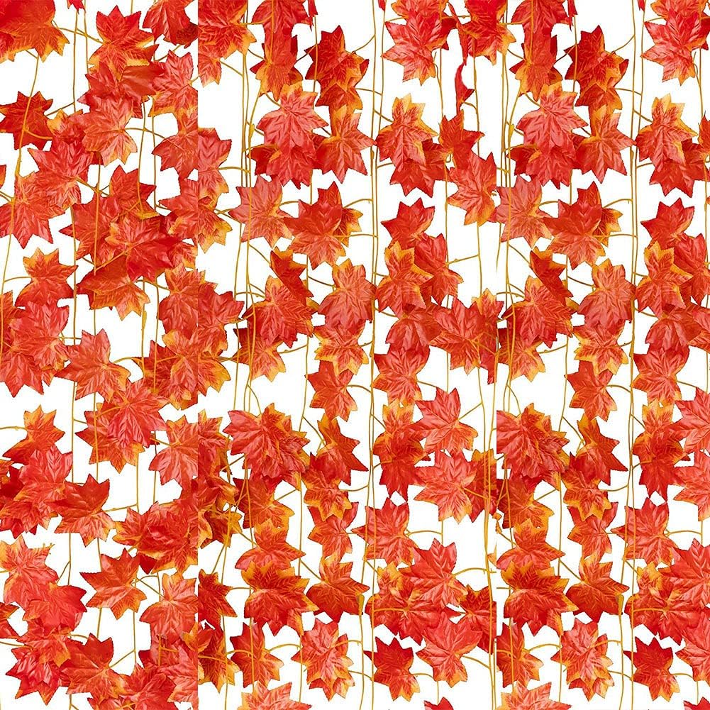 Artificial Maple Leaf Vine | Autumn Fall Hanging Creepers for Home, Wall, Balcony & Festival Decoration