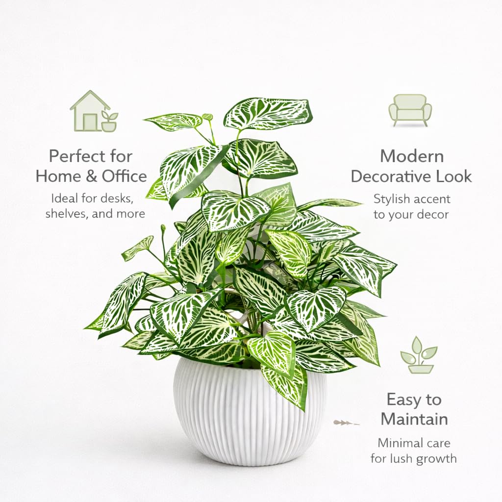 Artificial Green Potted Plant for Living Room, Bedroom & Office Decor | 37 cm